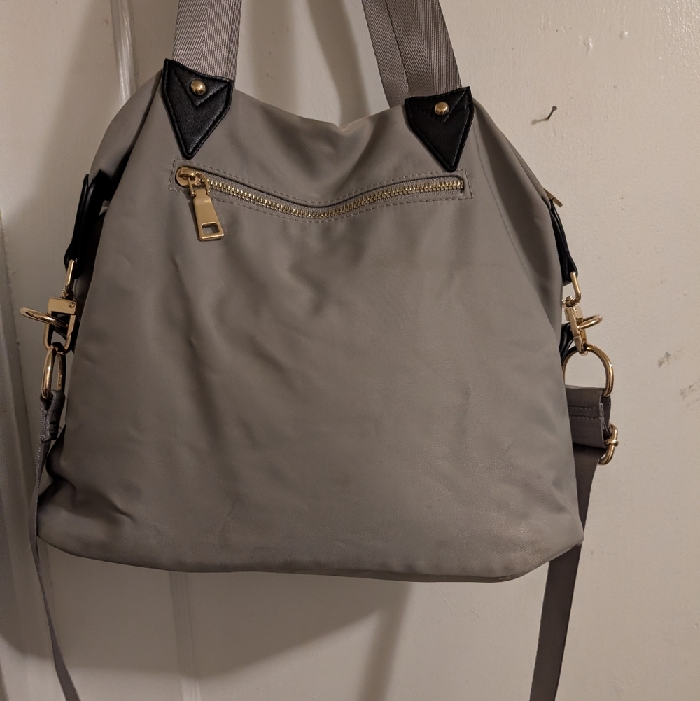 Urban Expressions Stylish Gray Crossbody with goldtone hardware accents